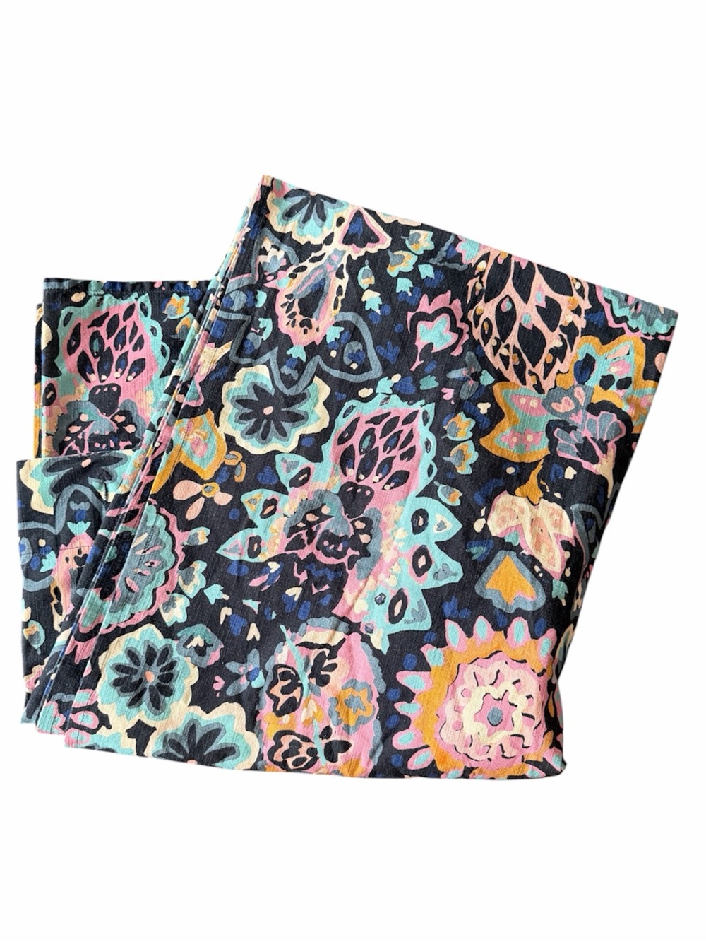 Anthropologie Black Multi Floral Shower Curtain